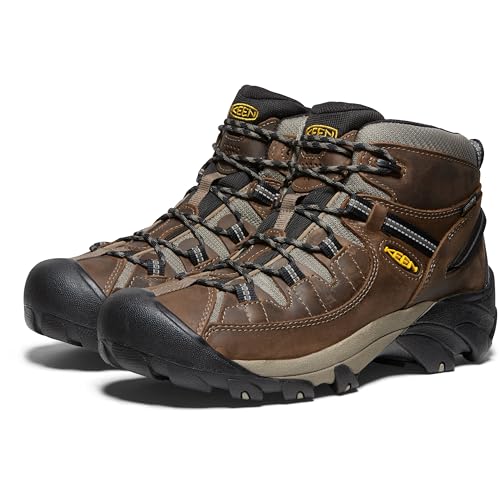 KEEN Men's Targhee 2 Mid Waterproof Hiking Boots - Shitake Brindle 10.5 Wide