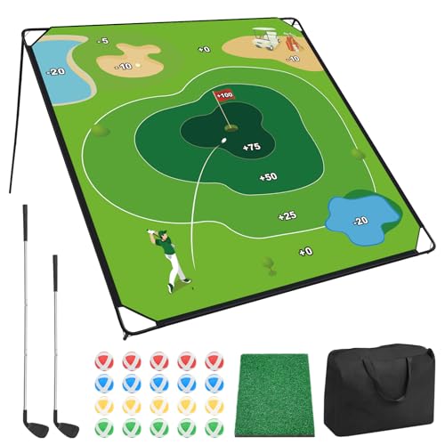 Large Outdoor Indoor Golf Chipping Game Set - 71x71 Inches for Adults & Family