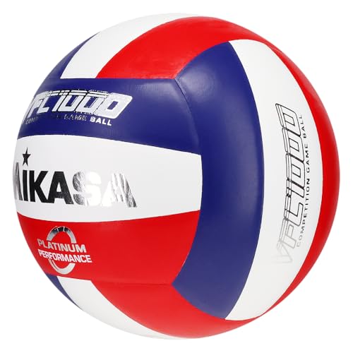 Mikasa NFHS-Approved Indoor Volleyball - Natural Leather, 5 Size, 18-Panel