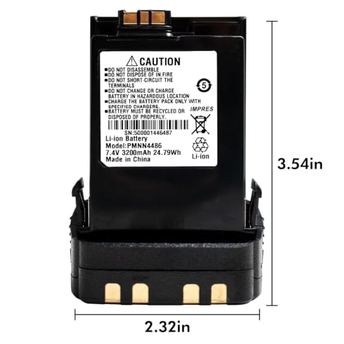 7.4V 3200mAh Li-ion Battery for Two-Way Radios and Walkie Talkies