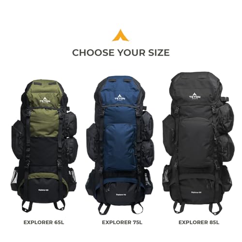 TETON 65L Explorer Hiking Backpack with Rain Cover – Durable Outdoor Pack