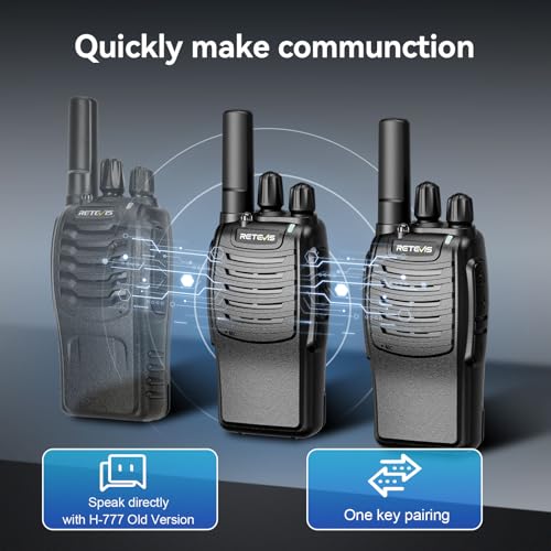 Retevis H-777 Walkie Talkies 6 Pack with 6-Way Charger, Flashlight, USB-C