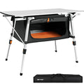 Adjustable Folding Camping Table with Storage - Lightweight Outdoor Picnic Table