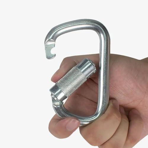 Heavy Duty Auto Locking Carabiner Steel Climbing Carabiners 45KN Gold 1Pack