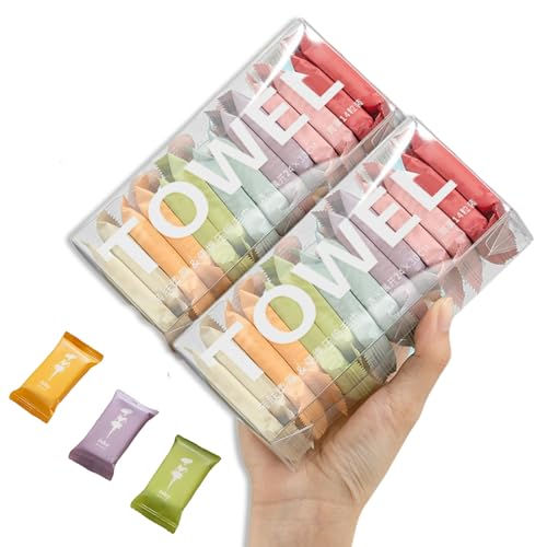 Colorful Disposable Compressed Towels - 28 Pcs Travel Washcloth Tablets