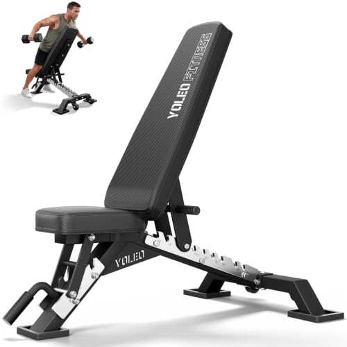 YOLEO Black Commercial Weight Bench 2315LB Capacity - 3-Post Design