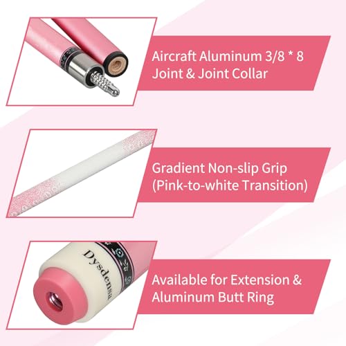 Pink Pool Cue 19oz 58 Inch Canadian Maple with Leather Tip - Variation MQ19-PINK