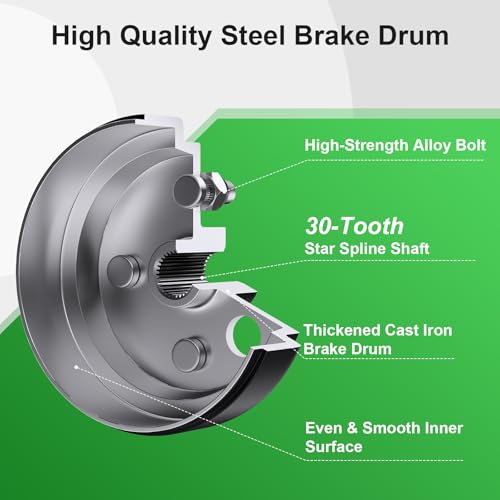 Rzcazzide Black 2-Pack EZGO TXT Brake Drums 30 Tooth Spline 1 Inch Large Hole