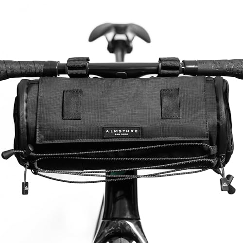 ALMSTHRE Signature XL Bike Handlebar Bag Midnight Black Waterproof Hard Shell