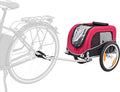 TRIXIE Small Dog Bike Trailer for Bicycles - Up to 33 lbs, Quick Fold & Set-Up, Red