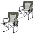 Portable Camping Directors Chair with Side Table & Pocket - Heavy Duty Support 400lbs - Green 2 Pack
