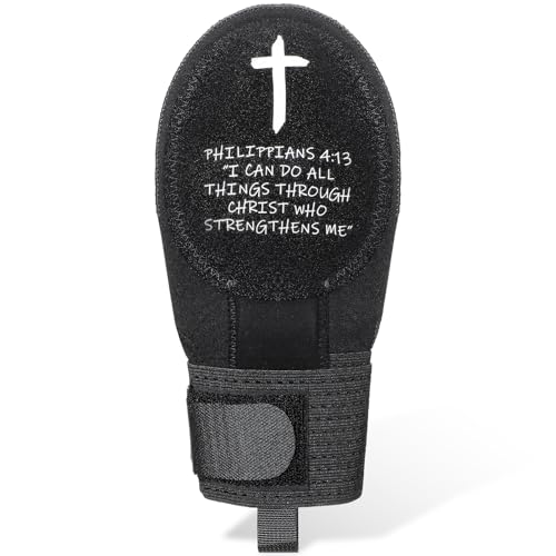 Youth Religious Baseball Sliding Mitt - Medium Size, Cross & Faith Design, Adjustable Wrist Guard