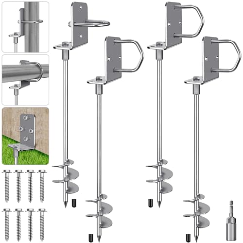 30-Inch Heavy Duty Ground Anchor Kit - 4 Pack for Lawn & Garden, Sheds, Trampolines, Mobile Homes - Variation of THIS listing