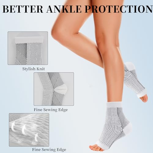 Bamboo Foot Sleeves Compression Socks for Foot Pain Relief Ankle Support