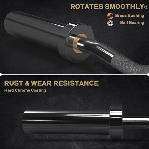 RitFit 2 Inch EZ Curl Barbell with Black Collar and Weight Plates