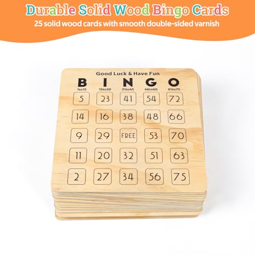 Deluxe Wooden Bingo Game Set with Metal Cage & Reusable Cards – Family & Party Game
