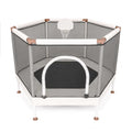Square House 60-inch Kids Indoor & Outdoor Trampoline with Safety Net & Basketball Hoop