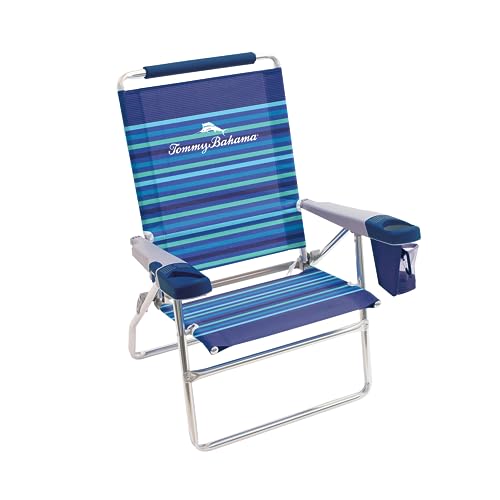 Tommy Bahama 15-Inch Hi-Boy Beach Chair 2-Pack Stripe, Extra Tall, Reclining