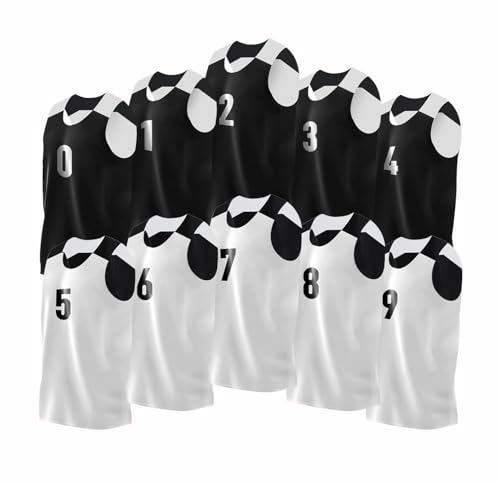 Men's Reversible Basketball Jerseys 10-Pack Medium-XXL Black & White Pro90 Elite