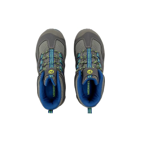 Merrell Chameleon 7 Mid A/C Kids Waterproof Hiking Shoes Grey/Blue Size 7 Big Kid
