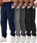 Men's Slim Fit Athletic Joggers with Zipper Pockets - 5 Pack
