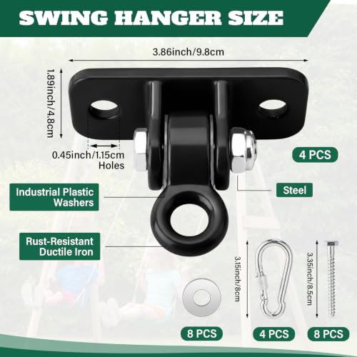 Duraaamo Heavy Duty Swing Set Bracket Kit Black - DIY Backyard Playground Hardware