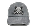 Peeking Squirrel Hat for Men Women Adjustable Embroidered Baseball Cap - Gray