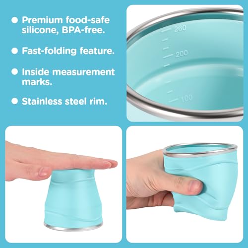 Light Green Collapsible Silicone Cup 8.8oz BPA-Free Travel Drinkware