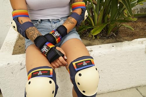 Triple Eight Saver Series 3-Pack Skate Pad Set with Large Size Variation