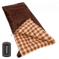 KingCamp XL Flannel Sleeping Bag for Adults - COCOA / Left Zip, 39°F Comfort