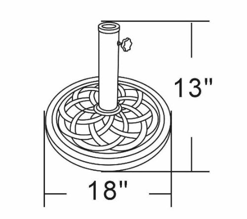 18-Inch Cast Stone Umbrella Base - Rust-Free Composite Material, Bronze Finish
