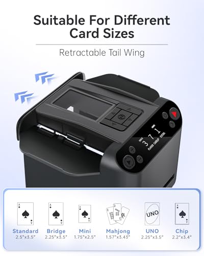 XPAW Black 2-in-1 Automatic Card Shuffler & Dealer for Poker & Casino Games