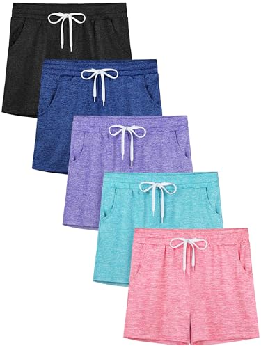 Youth Girls Athletic Shorts with Pockets - Soccer, Running, Yoga & Dance