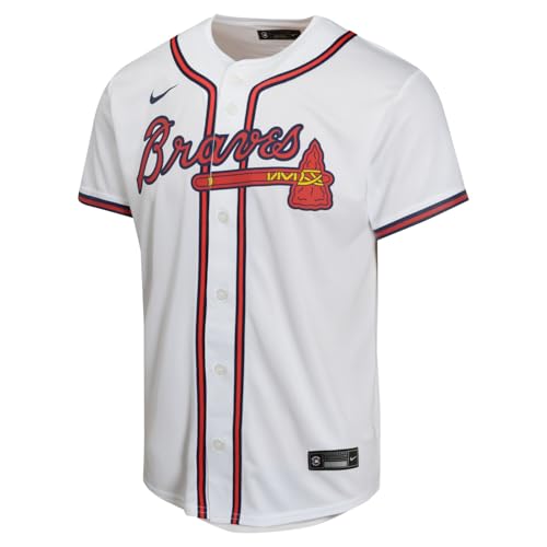 Youth Atlanta Braves Ozzie Albies Home Player Jersey - White, Sizes 8-20, Official MLB