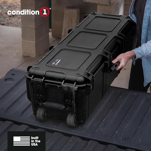 45-Inch Hard Rifle Case with Wheels & Pre-Cut Foam Black