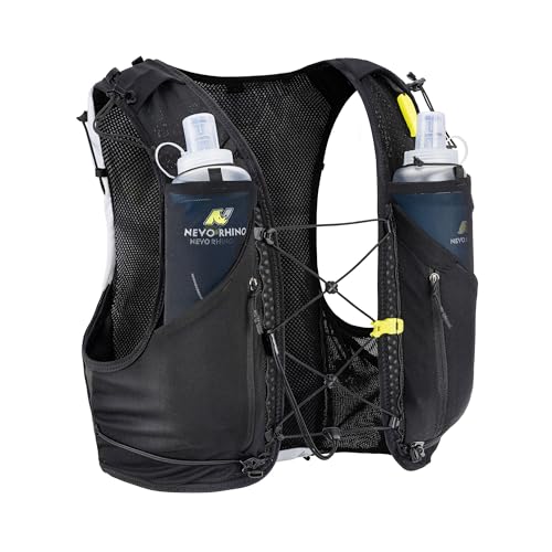 N NEVO RHINO White Large 12L Trail Running Hydration Vest with 2 Soft Flasks