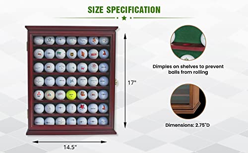 Golf Ball Display Case Wall Rack Lockable Acrylic Door Black Finish - DisplayGifts