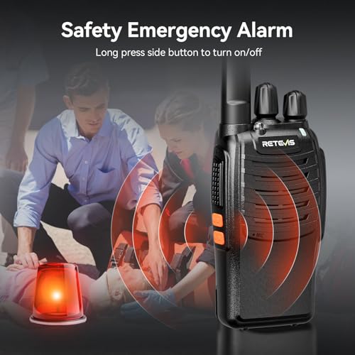 Retevis H-777 Walkie Talkies 6 Pack with 6-Way Charger, Flashlight, USB-C