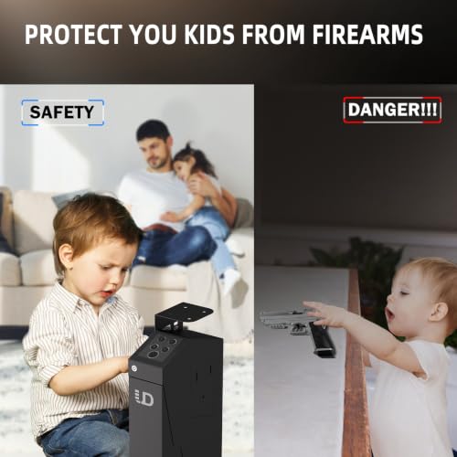 Drop-Down Biometric Gun Safe with 3 Ways Access - Nightstand, Desk, Vehicle, Variation of THIS listing