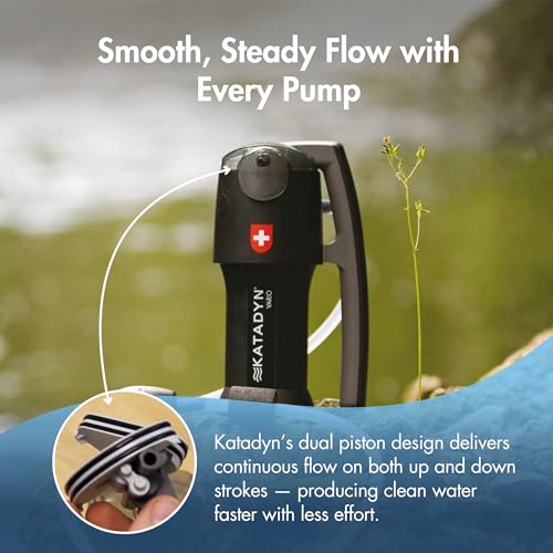 Katadyn Vario Dual Mode Hand Pump Water Filter for Camping & Backpacking - Portable Water Filter