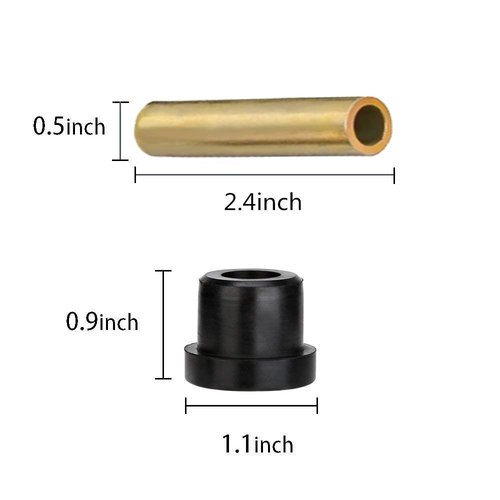WLOOD Bushing and Sleeve Kit for Club Car DS and EZGO TXT 1994-UP, Golf Cart Front or Rear Leaf Spring & Front Upper A Arm Suspension fit Club Car DS Models Gas (6 metal spacers 12 bushings)