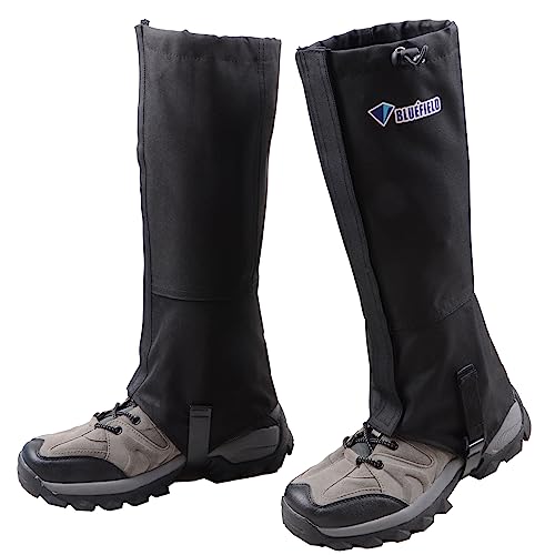 Waterproof Hiking Gaiters for Men Women Ankle Leg Cover Snow Trail Gear - Black Medium