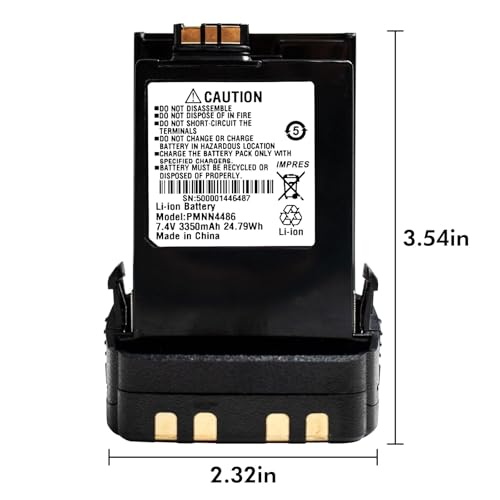 7.4V 3200mAh Li-ion Battery for Two-Way Radios and Walkie Talkies