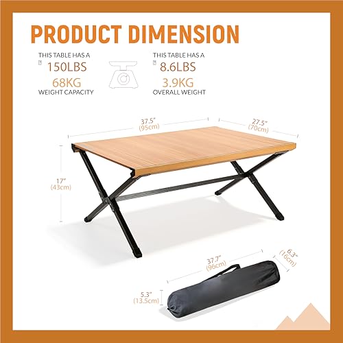 Lightweight Aluminum Camping Table - Foldable Portable Outdoor Dining Surface