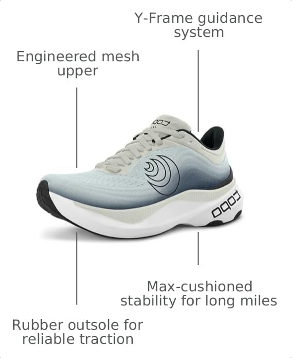 Topo Athletic Men's Lightweight Road Running Shoes - 11.5 White Charcoal 5MM Drop Aura