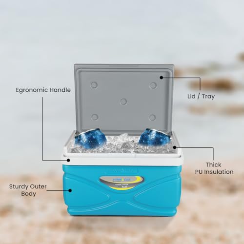 Portable Picnic Cooler 4.5L Hard Cooler Keeps Food Cold 48H Sky Blue
