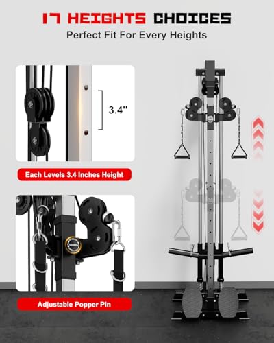 Wall Mount Cable Station WM1 Cable Crossover Machine with 17 Heights - BK Variant