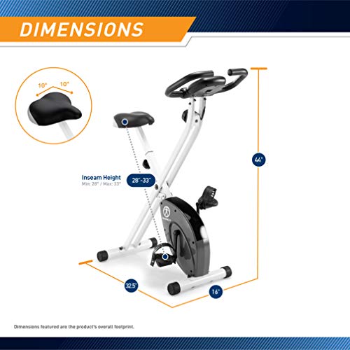 Foldable Upright Exercise Bike with Adjustable Resistance - White Variant