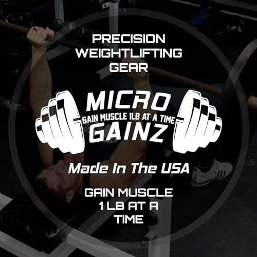 Micro Gainz 1-Inch Center Hole Fractional Weight Plate Set - Black, 8 Pieces