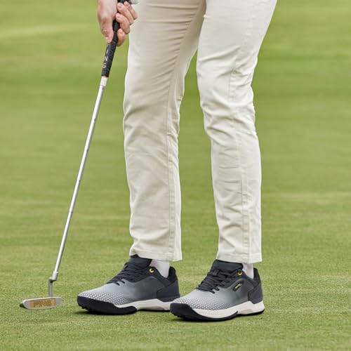 FitVille Extra Wide Mens Golf Shoes Spikeless Sneakers 12 Grey